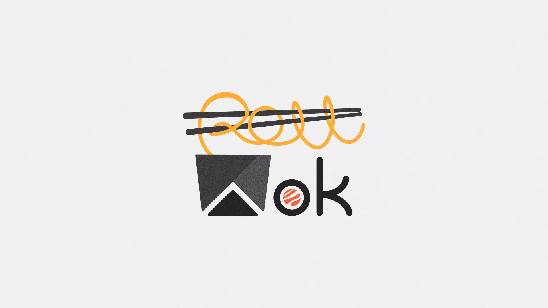Разработка логотипа суши-бара «Roll Wok Club» в Сальске